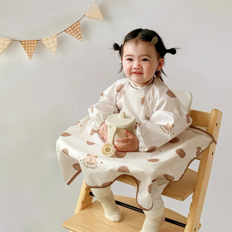 Baby Food On The Go - Integrated Reverse Wear Baby Bib Long