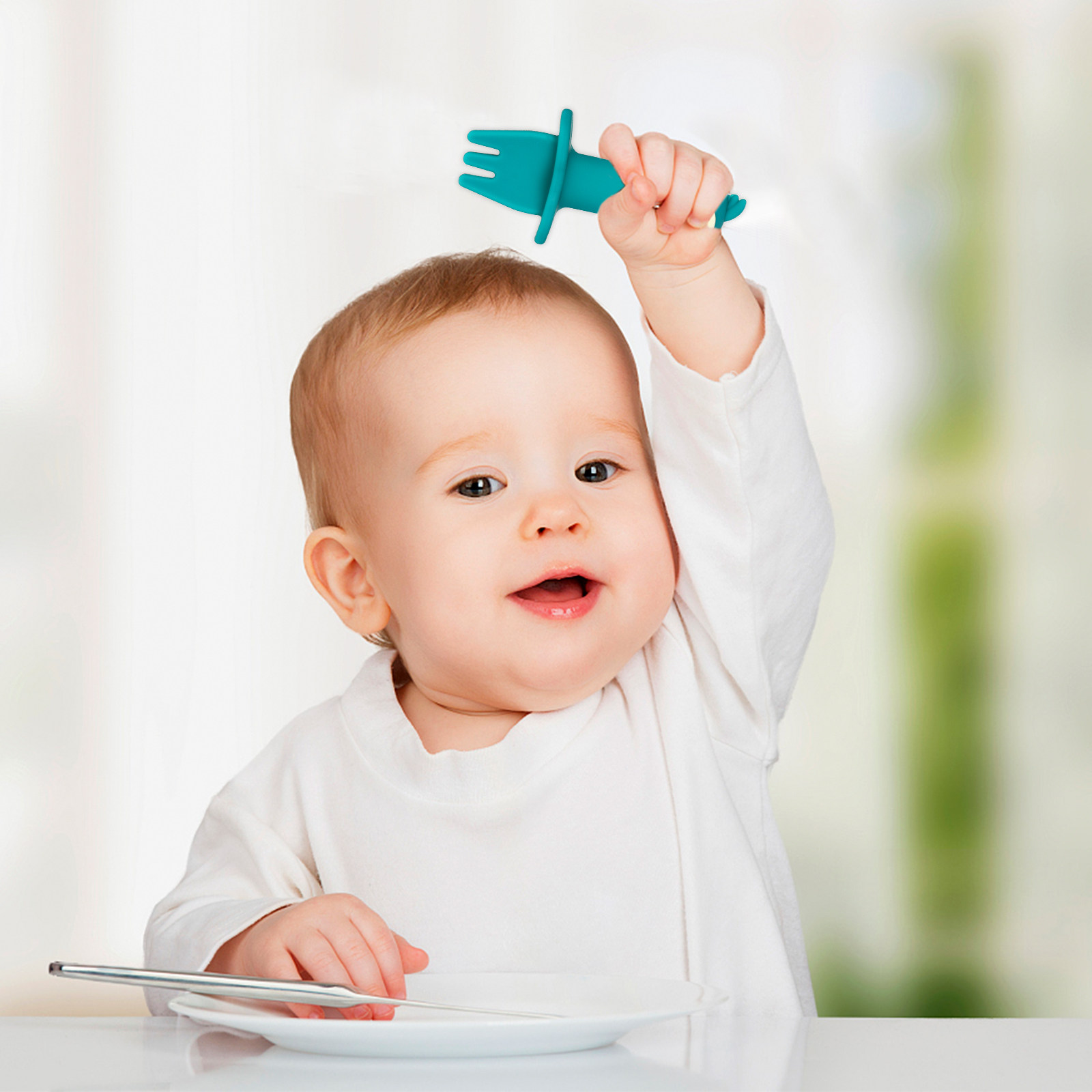 2Pcs Silicone Baby Spoon Fork  - огляд і ціна Baby Food Utensils Set