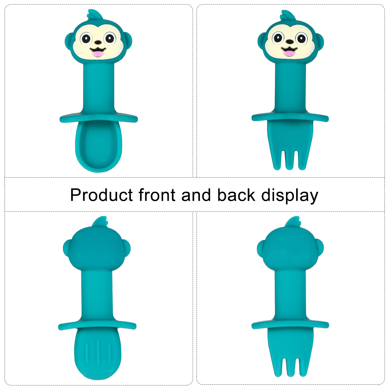 2Pcs Silicone Baby Spoon Fork  - огляд і ціна Baby Food Utensils Set