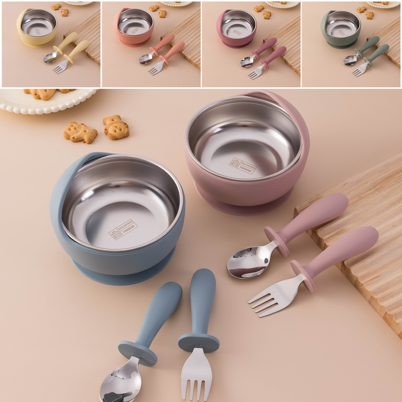 Color Kids 3PCS Stainless Stee - огляд і ціна Baby Food Utensils Set