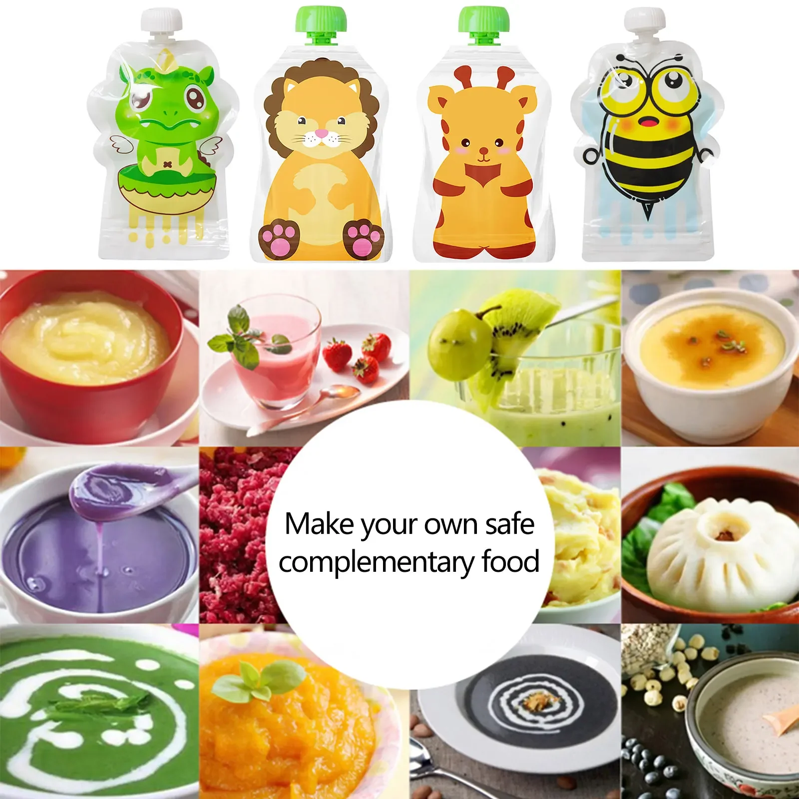 8pcs Reusable Food Storage Bag - огляд і ціна Baby Food Pouches 1 Year Old