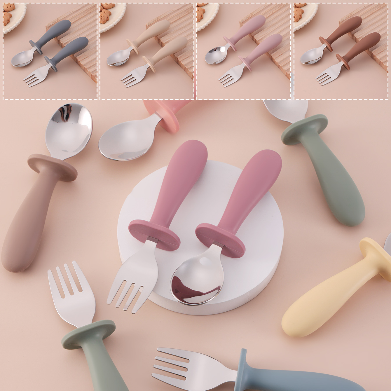 Color Kids 2PCS Stainless Stee - огляд і ціна Baby Food Utensils Set