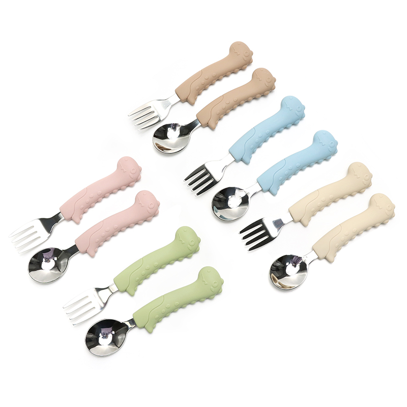 Baby Dinosaur Spoon Fork Set F - огляд і ціна Baby Food Utensils Set