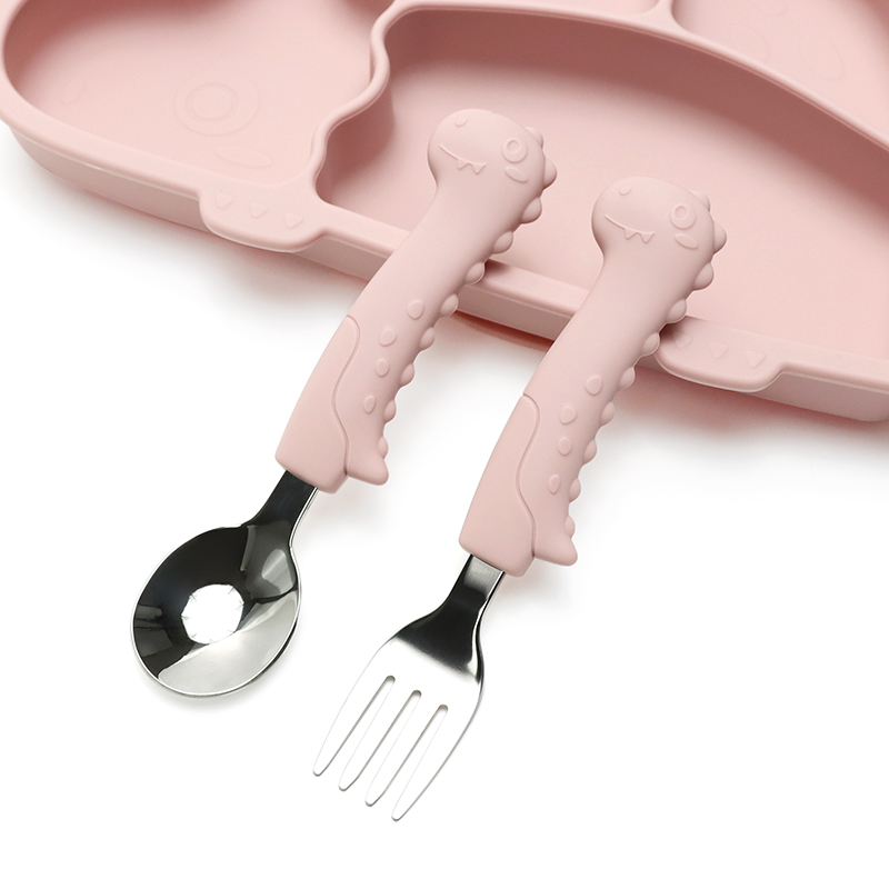 Baby Dinosaur Spoon Fork Set F - огляд і ціна Baby Food Utensils Set