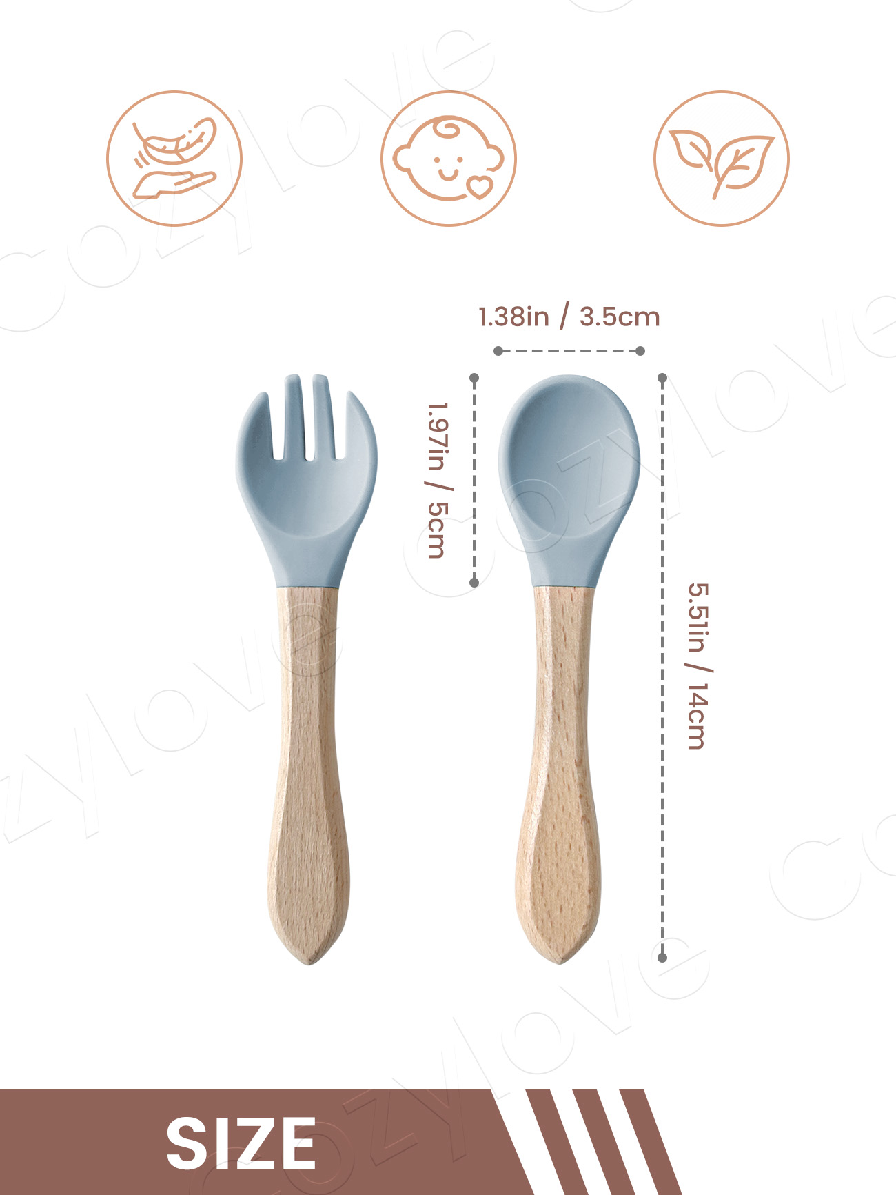 Baby Silicone Fork Spoon Set,  - огляд і ціна Baby Food Utensils Set